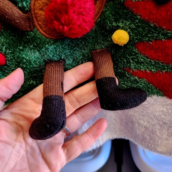 F&F Three Dimensional Reindeer Red Crew Neck Ugly Christmas Sweater Childs 3-4Y - Picture 4 of 10